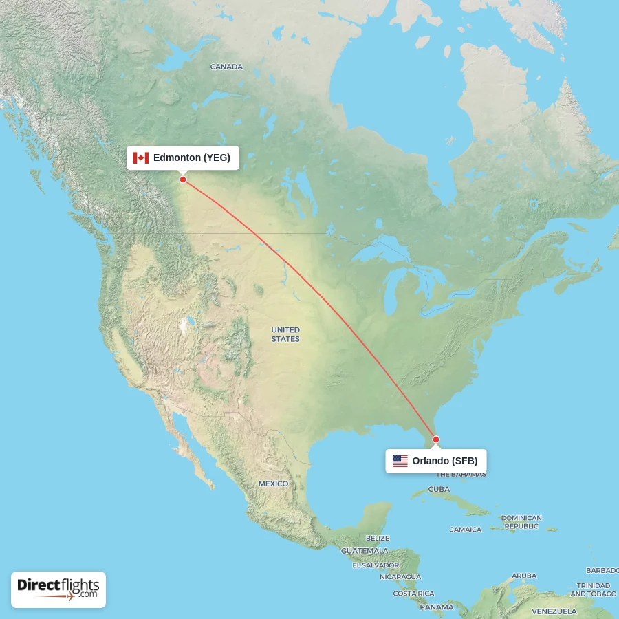 YEG - SFB route map