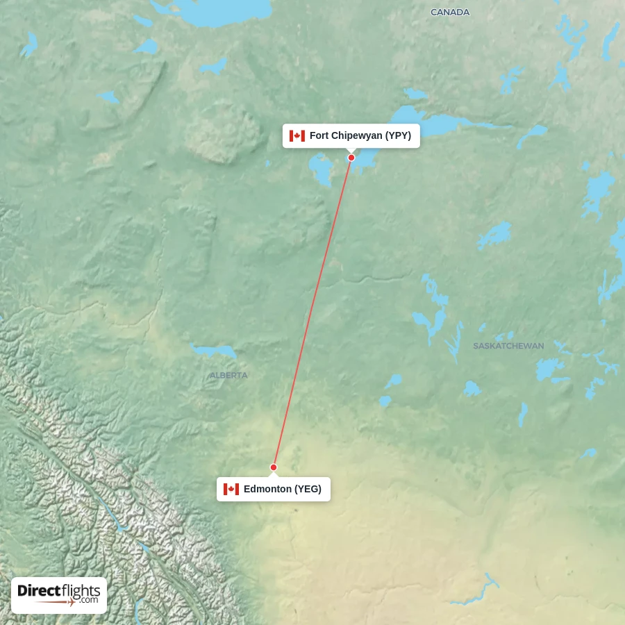YEG - YPY route map