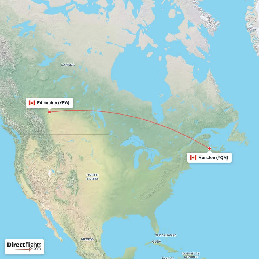 YEG - YQM route map