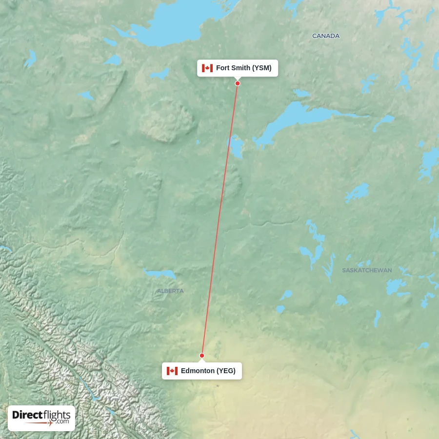 YEG - YSM route map