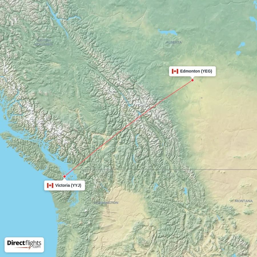 YEG - YYJ route map