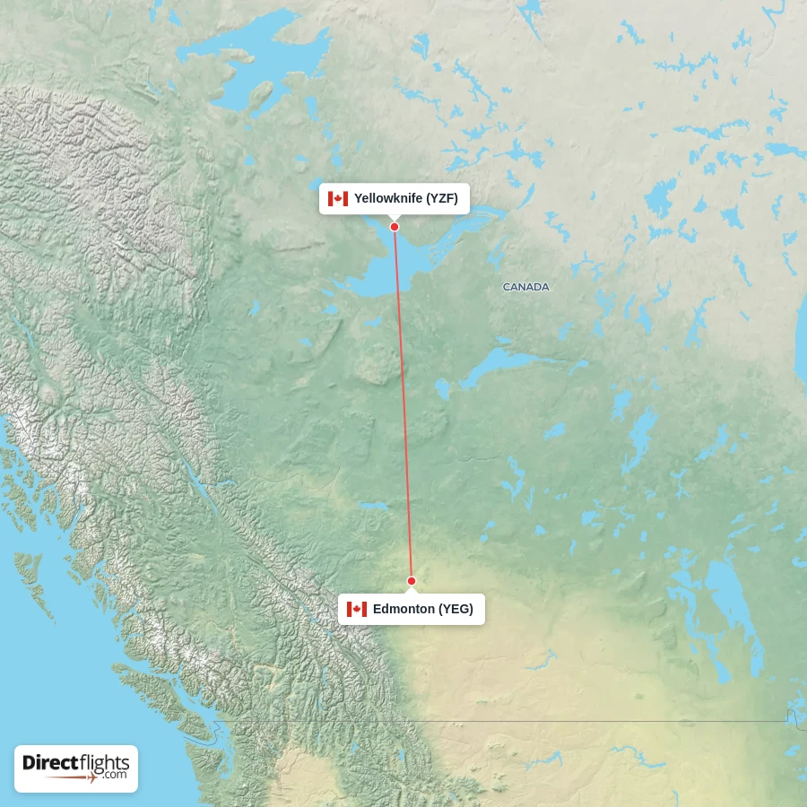 YEG - YZF route map