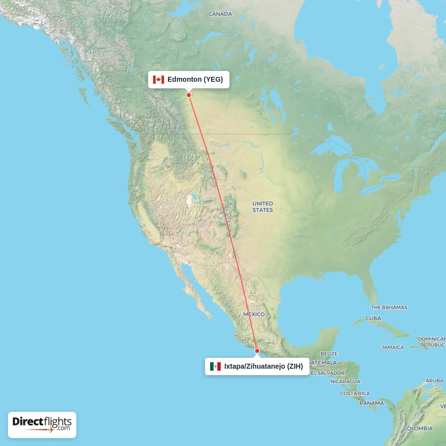 YEG - ZIH route map