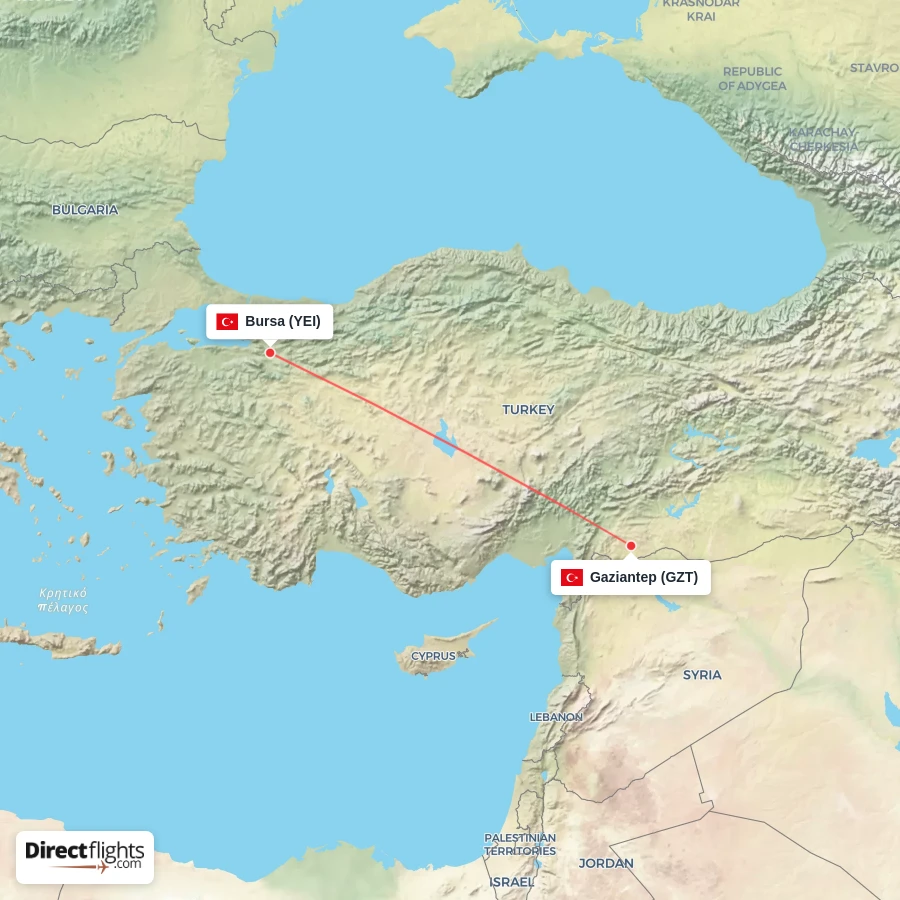 YEI - GZT route map