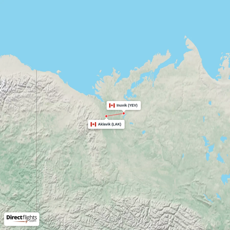 YEV - LAK route map