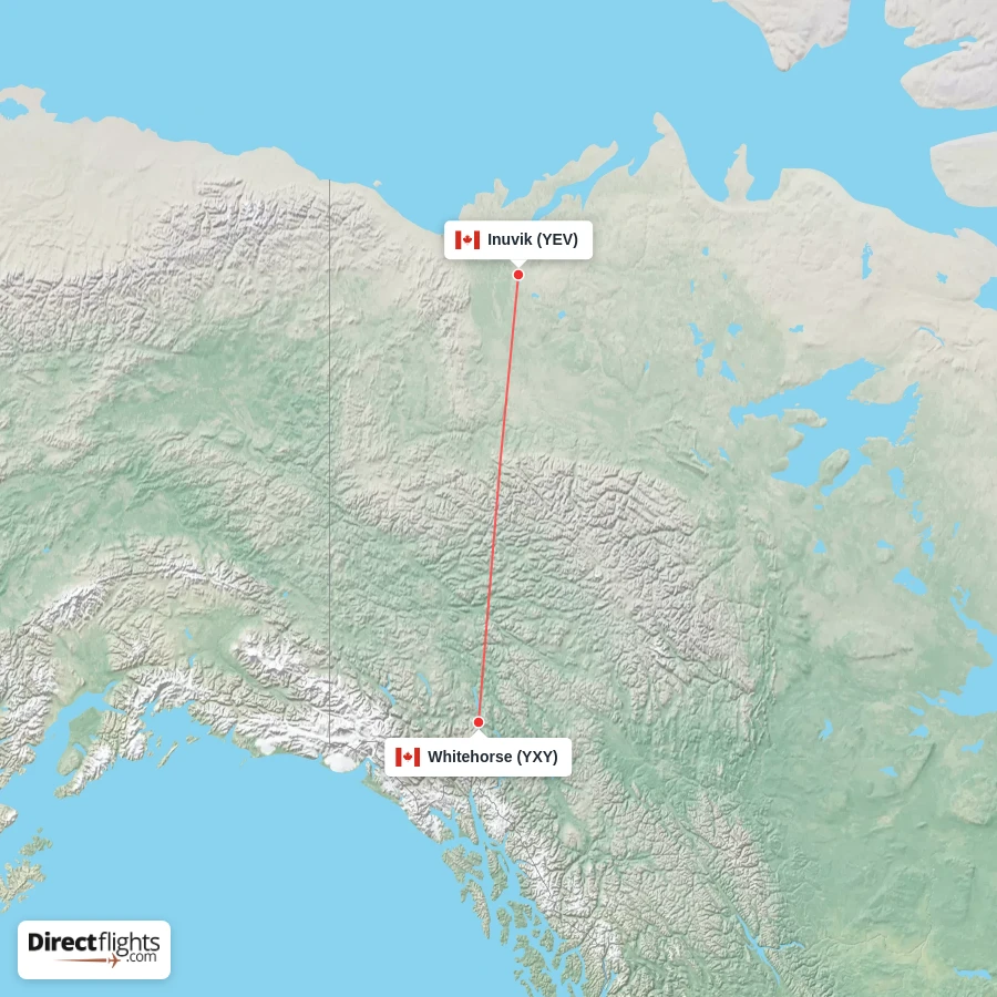 YEV - YXY route map