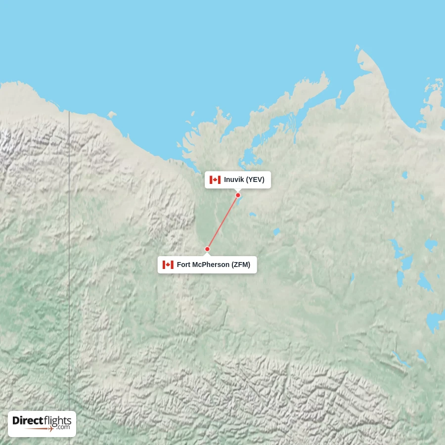 YEV - ZFM route map
