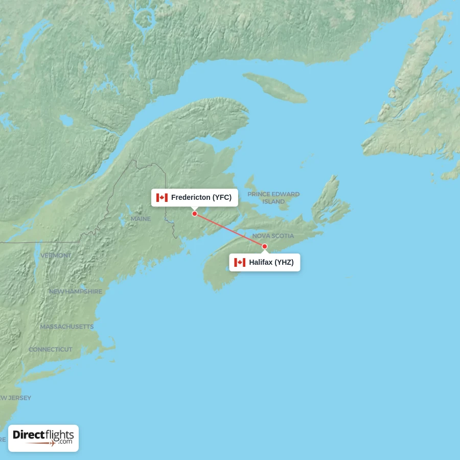 YFC - YHZ route map