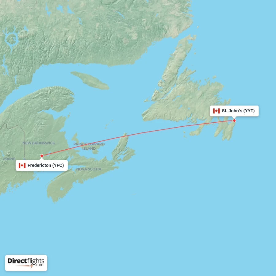 YFC - YYT route map