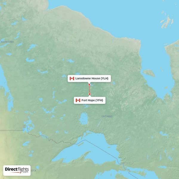Fort Hope - Lansdowne House direct flight map