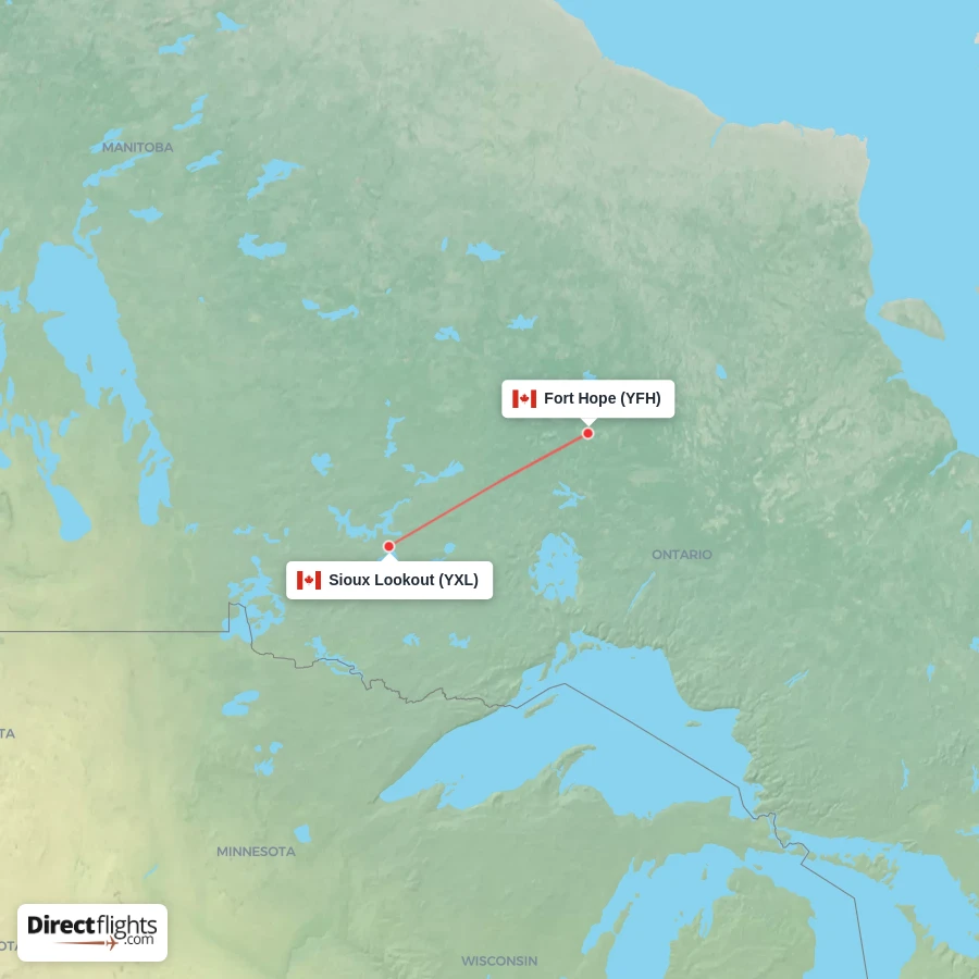 YFH - YXL route map