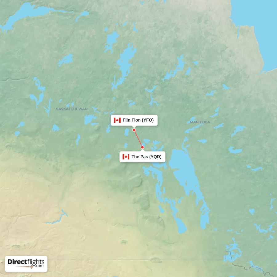 YFO - YQD route map