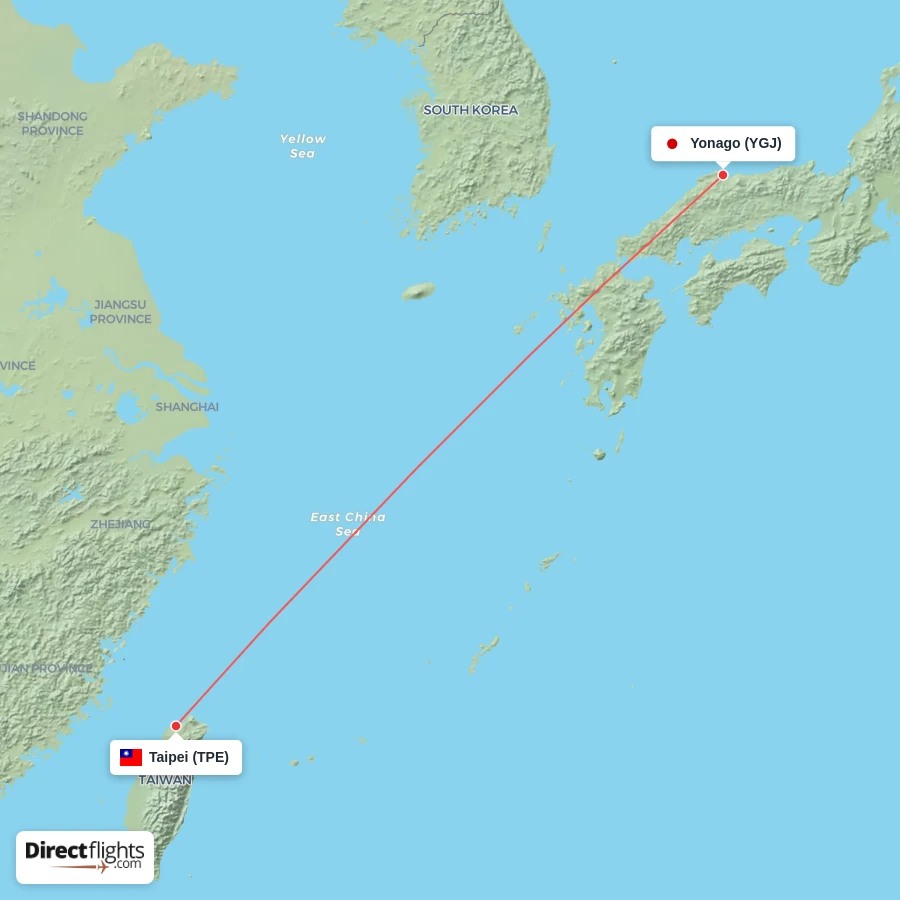 YGJ - TPE route map