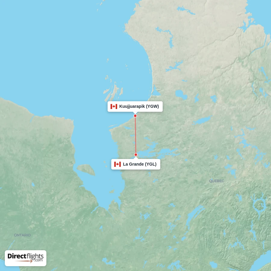 YGL - YGW route map