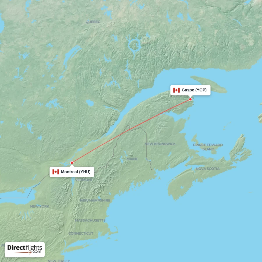 YGP - YHU route map