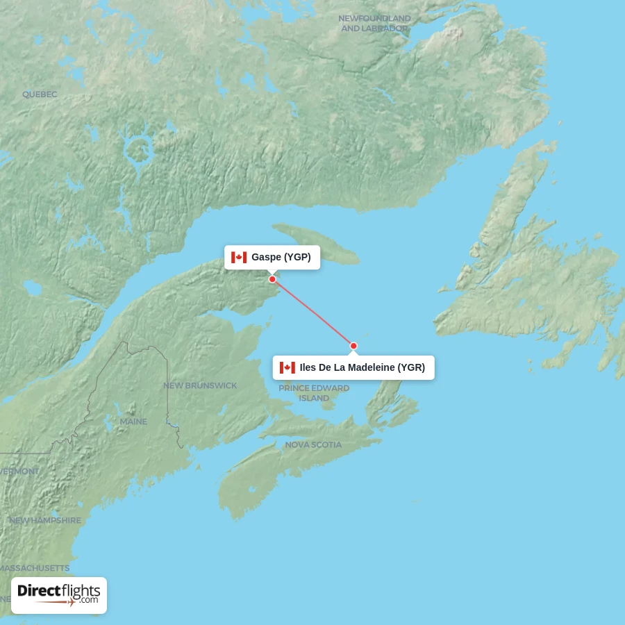 YGR - YGP route map