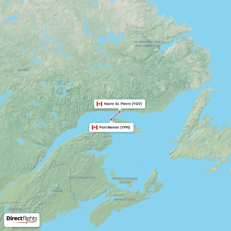 YGV - YPN route map