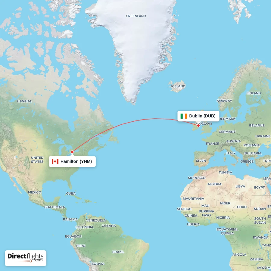 YHM - DUB route map
