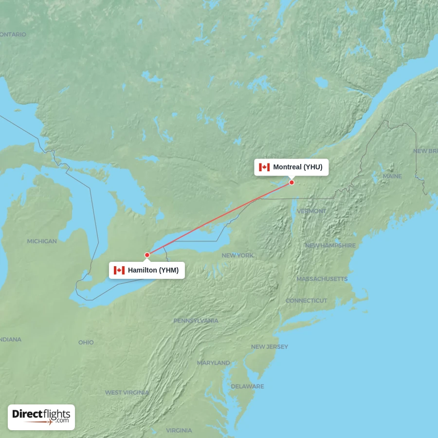 YHM - YHU route map