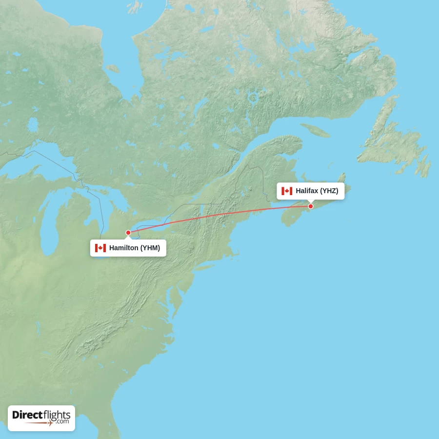 YHM - YHZ route map