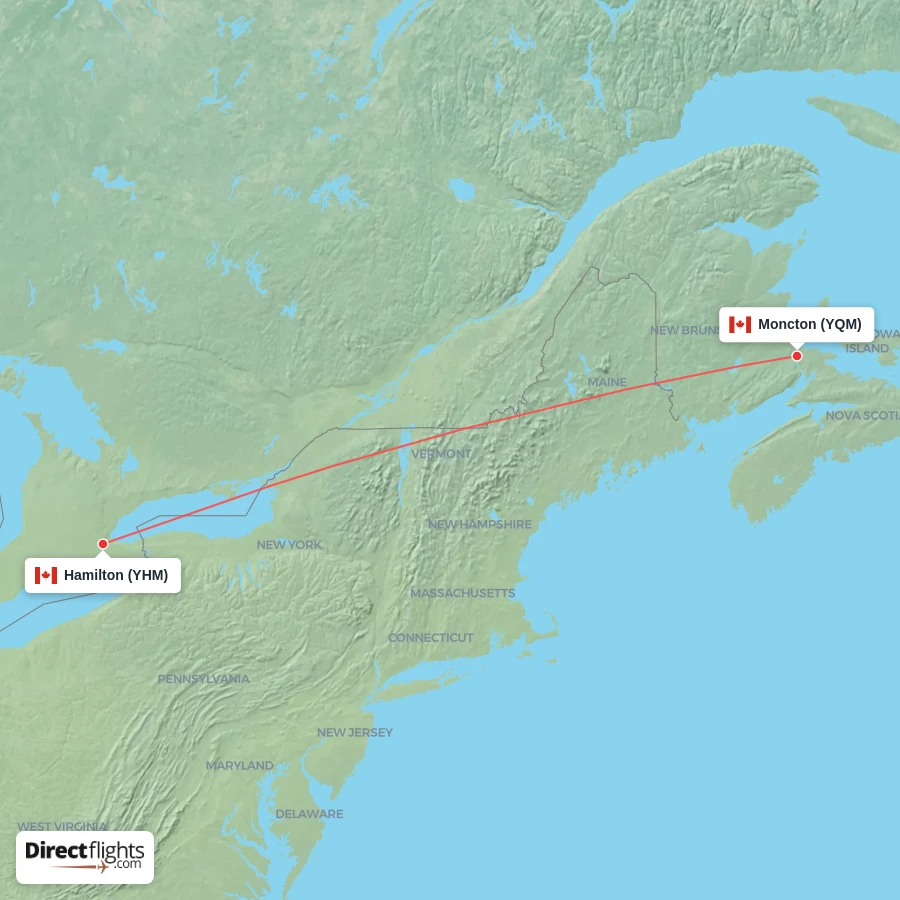 YHM - YQM route map