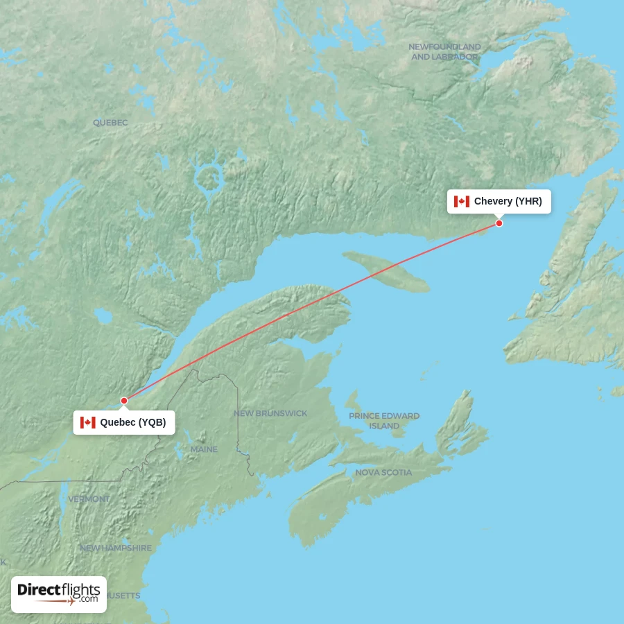 YHR - YQB route map