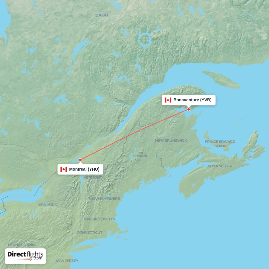 YHU - YVB route map