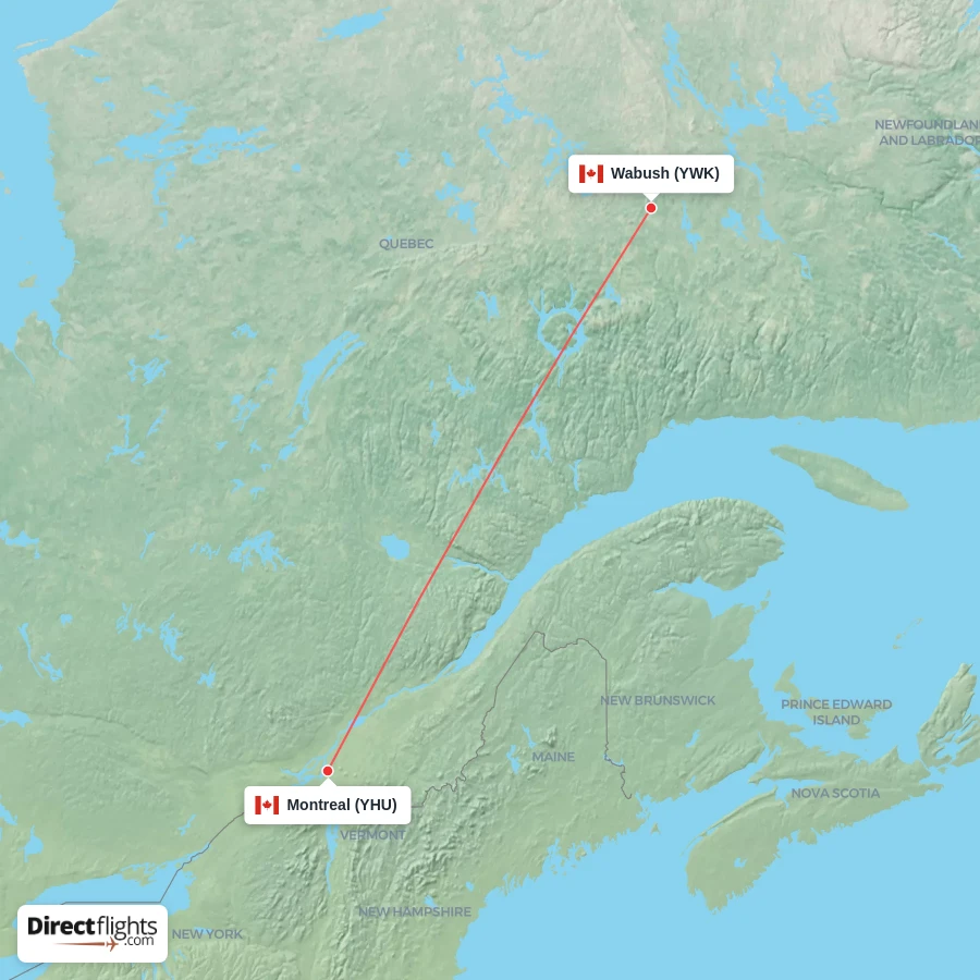 YHU - YWK route map