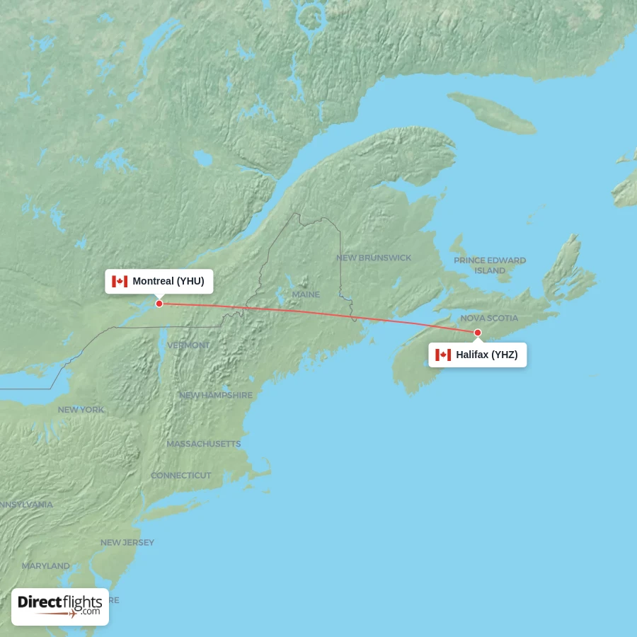YHZ - YHU route map