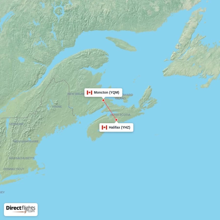 YHZ - YQM route map