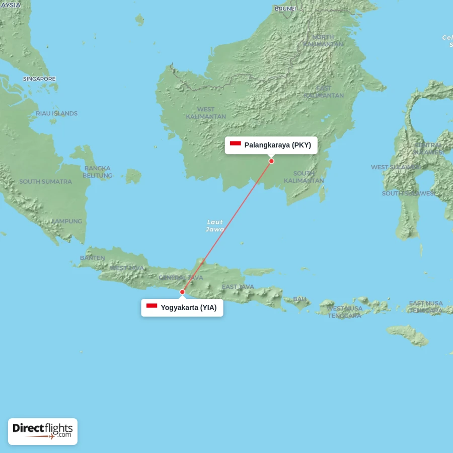 YIA - PKY route map