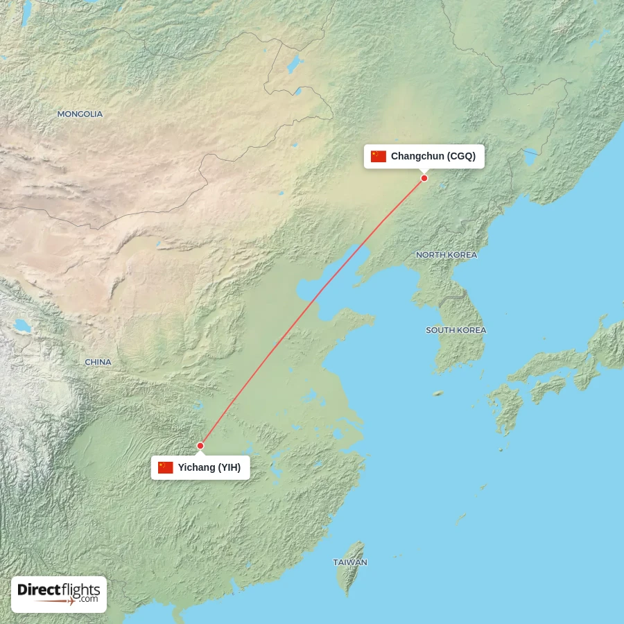 YIH - CGQ route map