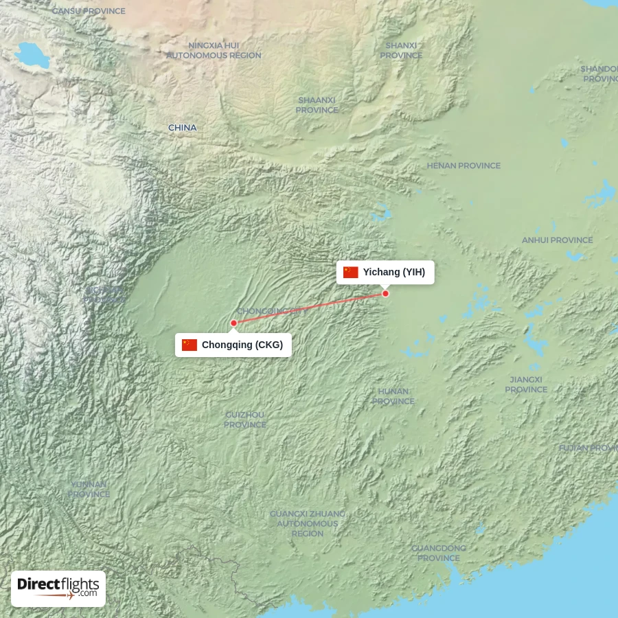 YIH - CKG route map