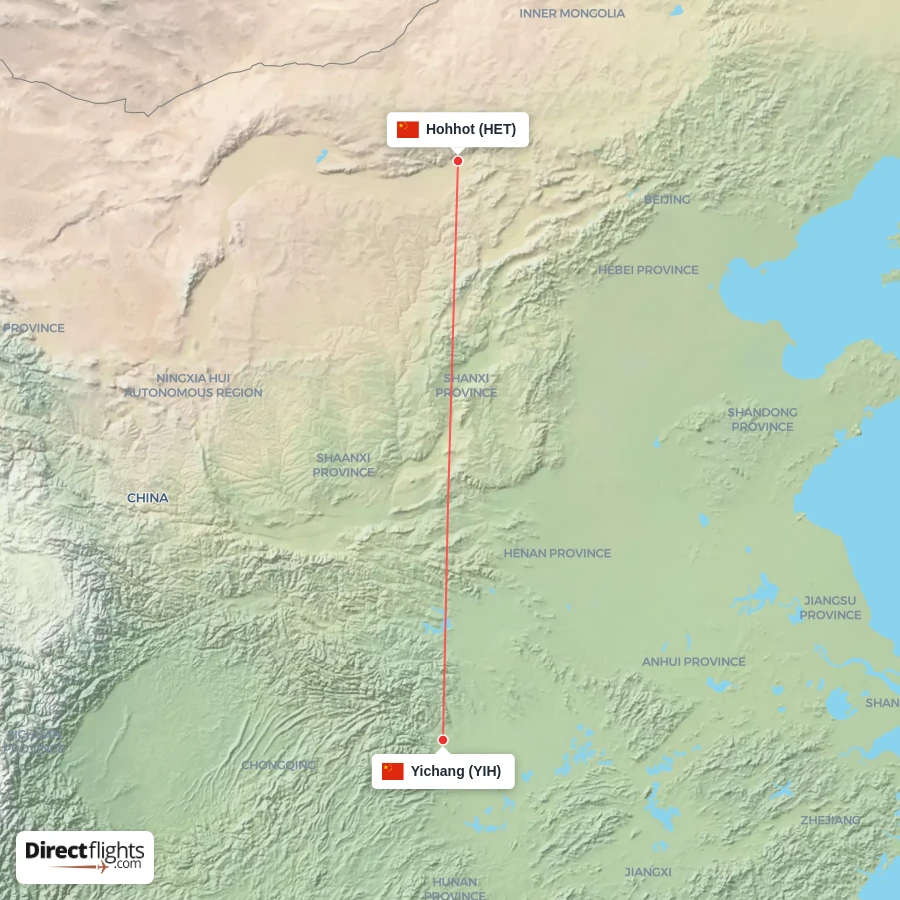 YIH - HET route map