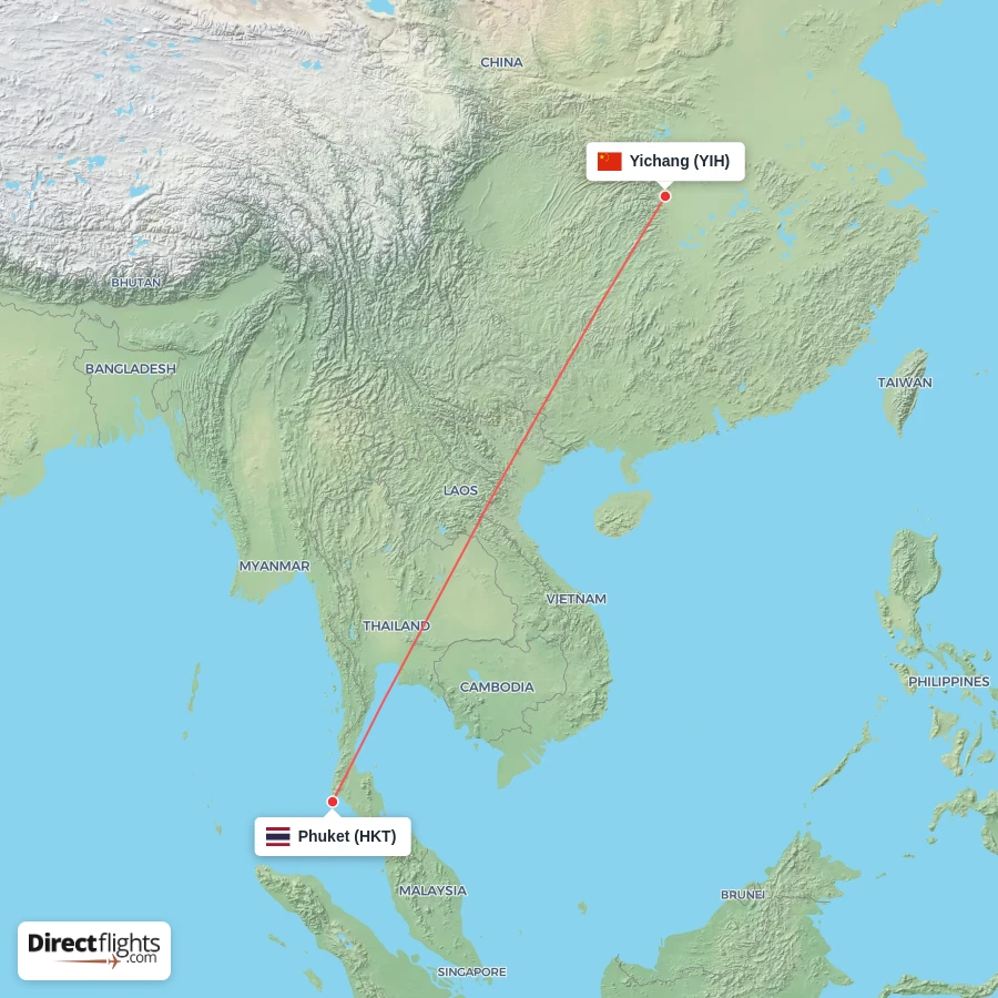 YIH - HKT route map