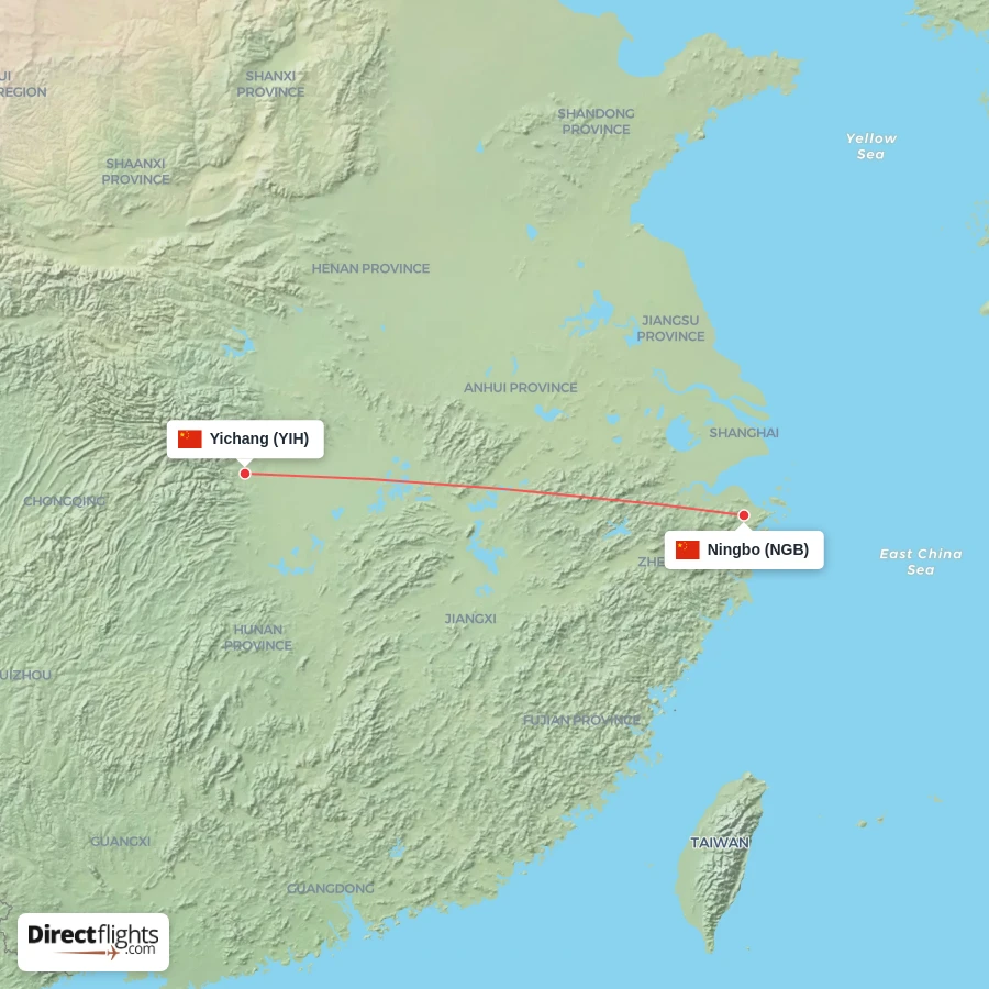 YIH - NGB route map