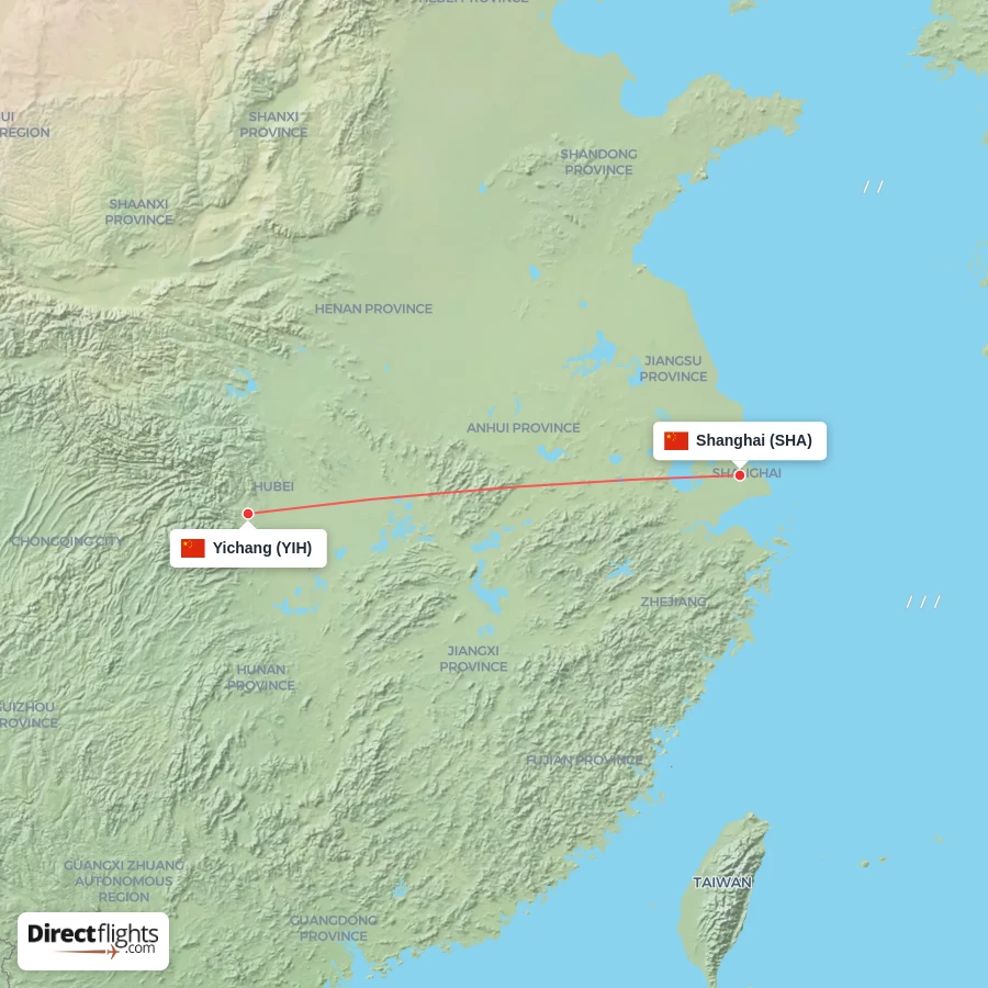 YIH - SHA route map