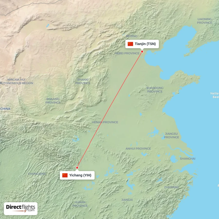 YIH - TSN route map