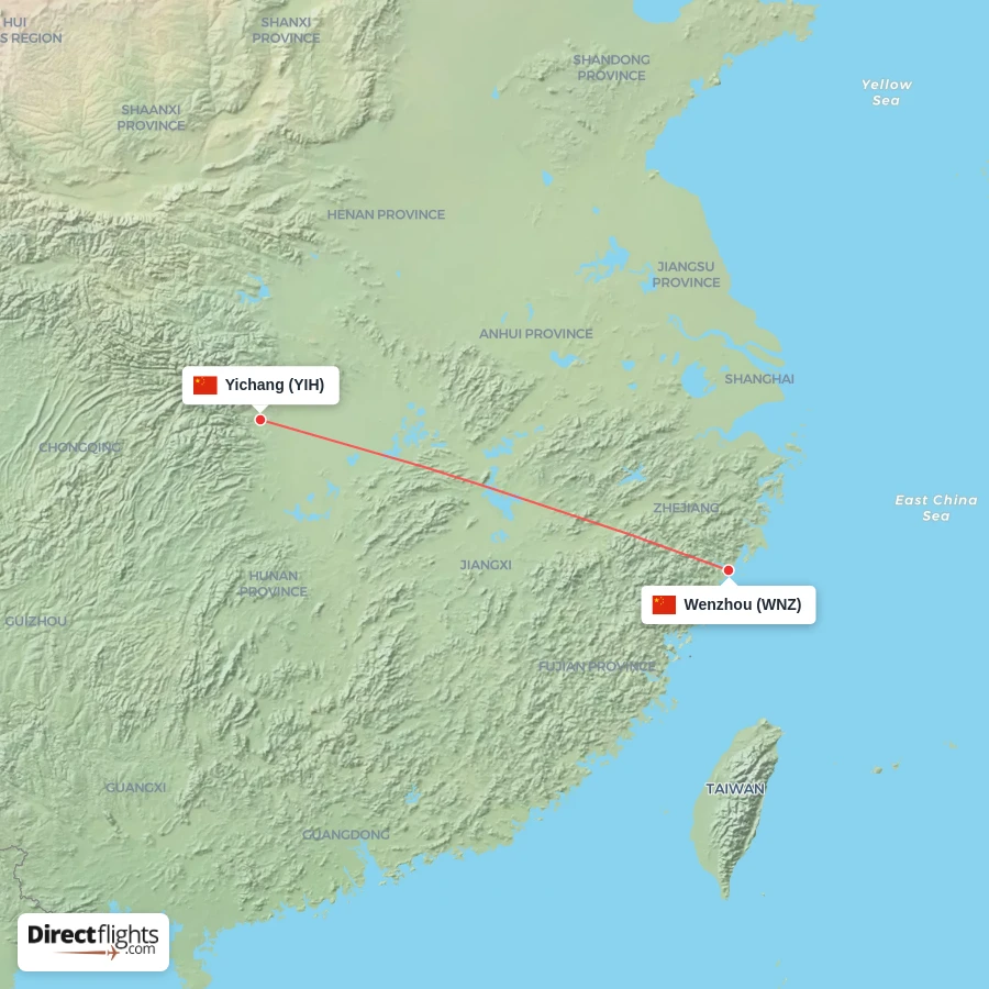 YIH - WNZ route map