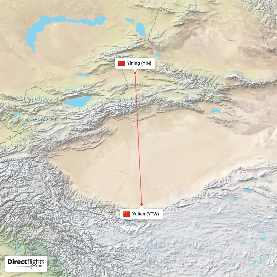 YIN - YTW route map