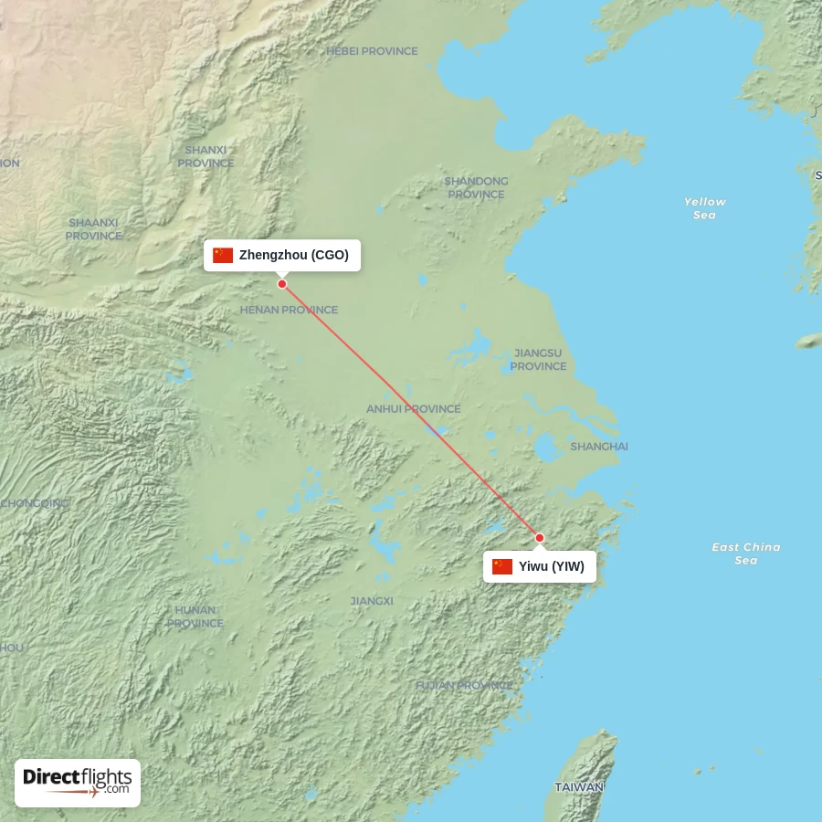 YIW - CGO route map