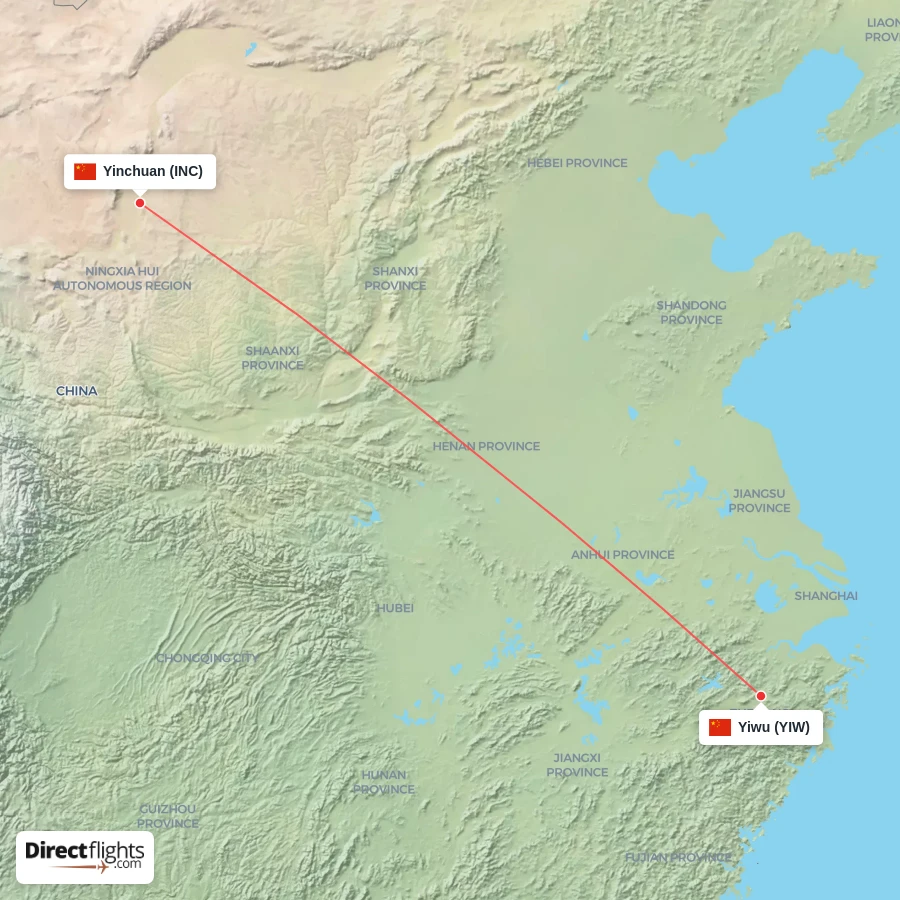 YIW - INC route map