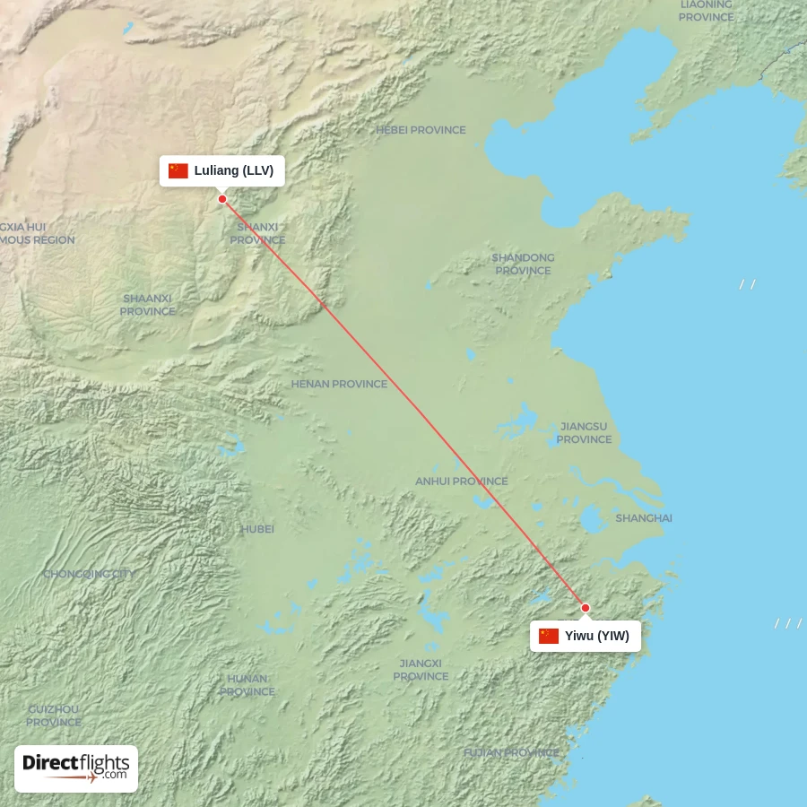 YIW - LLV route map