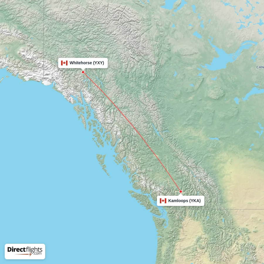 YKA - YXY route map