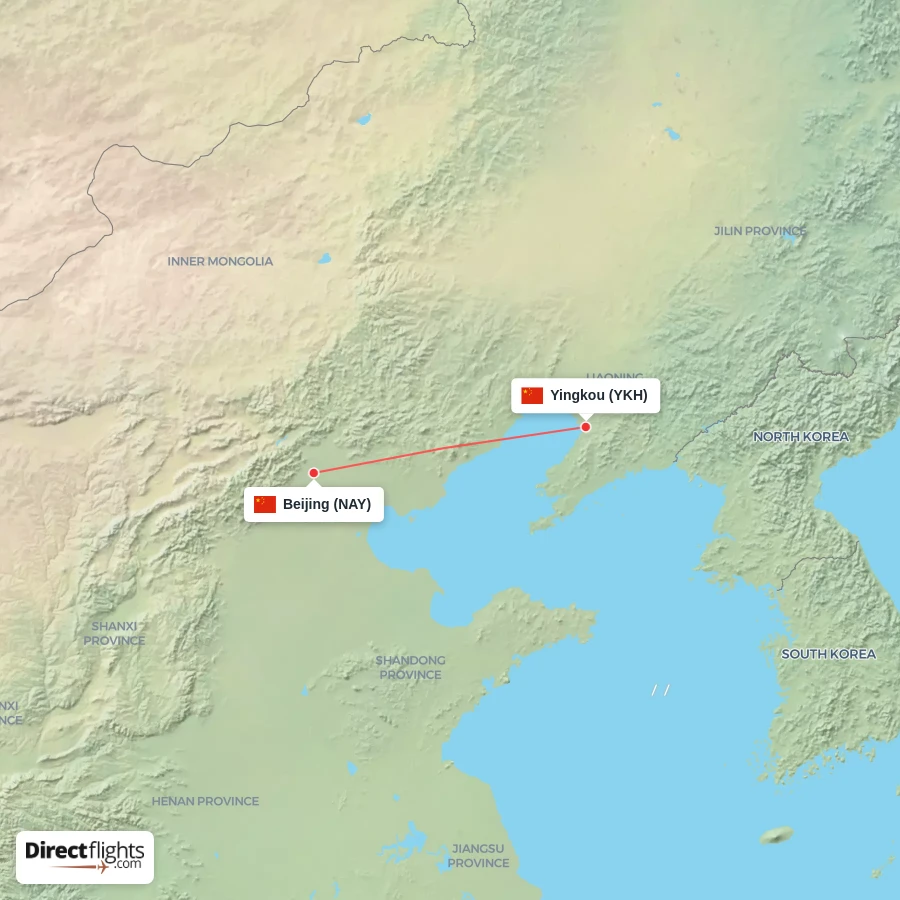 YKH - NAY route map
