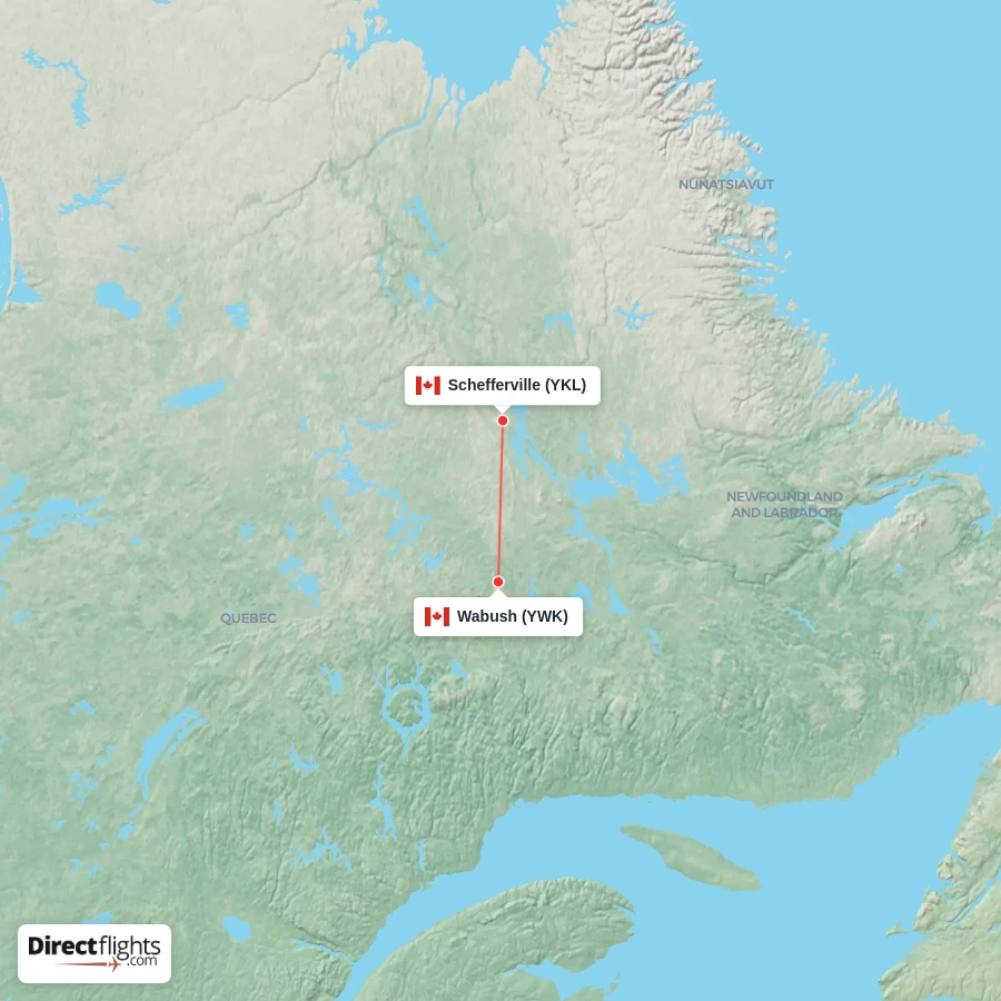 YKL - YWK route map