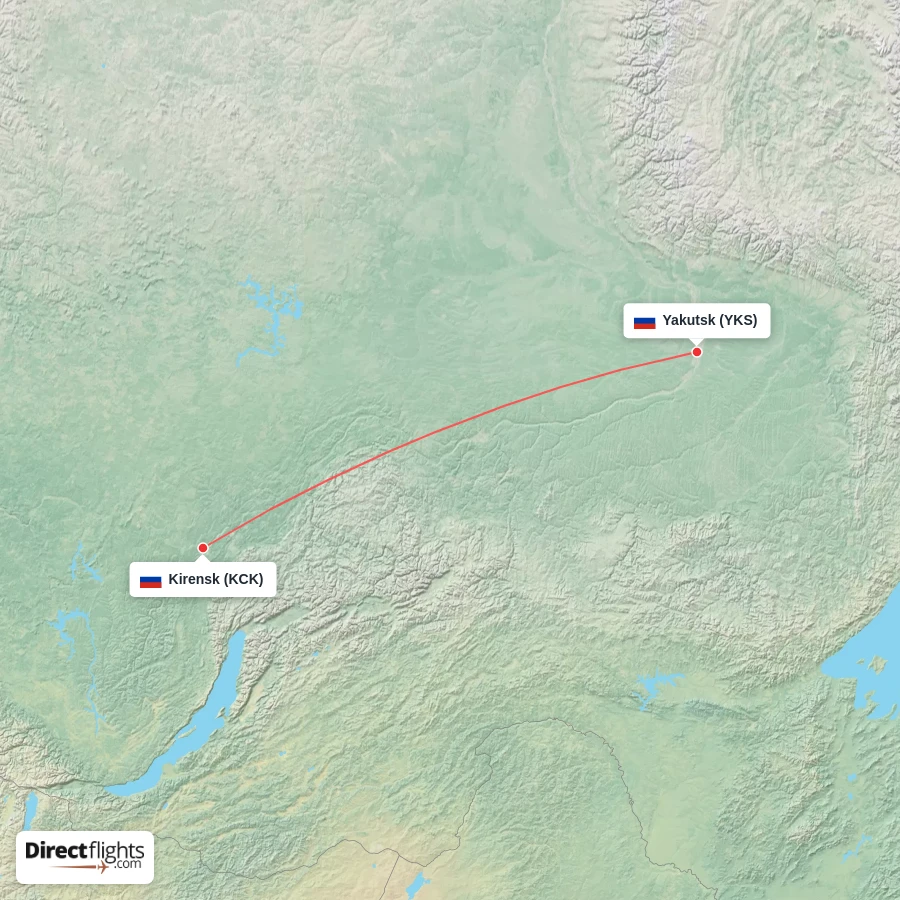 YKS - KCK route map