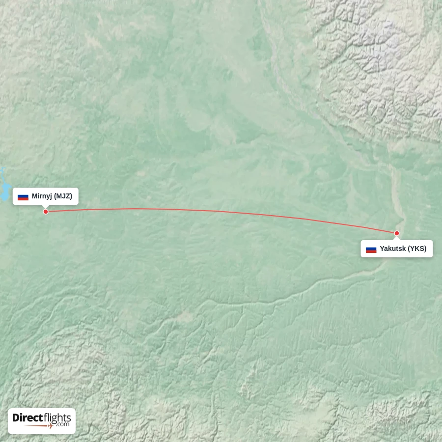 YKS - MJZ route map