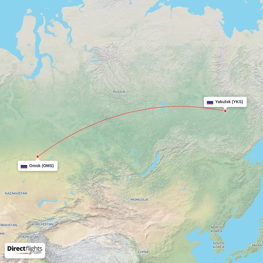 YKS - OMS route map