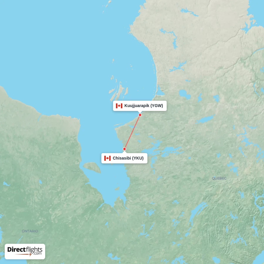 YKU - YGW route map